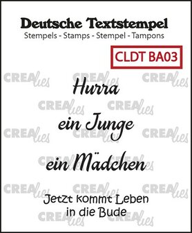  Clear stamp Deutsche Textstempel, Baby 03 Tekst &amp; Zo 
