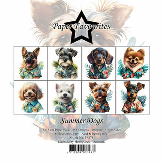 Paper pad 15x15cm Summer Dogs p/24vel