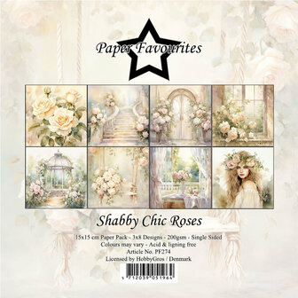 Paper pad 15x15cm Shabby Chic Roses p/24vel