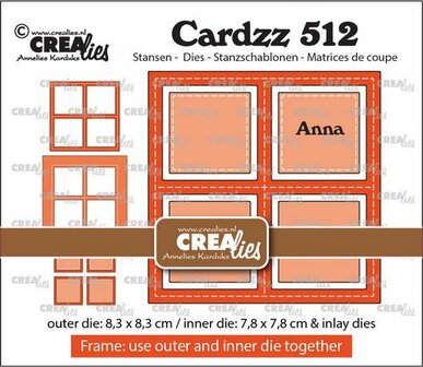 Cardzz Frame &amp; inlay Anna 8.3x8.3-7.8x7.8cm p/st