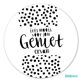 Sticker Geniet Ervan 58mm p/20st  Nederlands