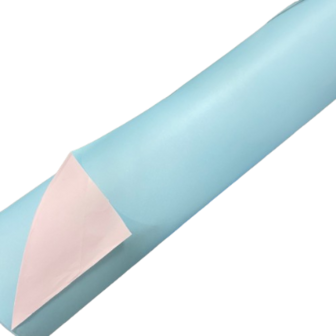 Inpakpapier Blauw Roze effen 50cm p/5mtr 