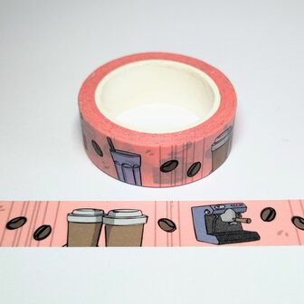 Washi tape Koffiebonen 15mm p/st