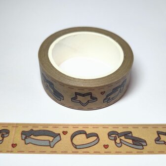 Washi tape Gingerbread 15mm p/st