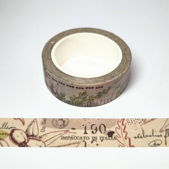 Washi tape Vintage Olive 15mm p/st