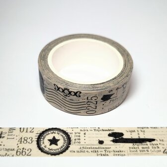 Washi tape Vintage Post 15mm p/st