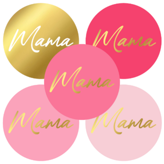 Sticker Mama Roze Assorti 40mm p/20st