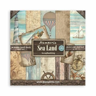 Paper pad 20x20cm Sea Land p/10vel