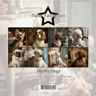 Paper pad 15x15cm Shabby Dogs p/24vel