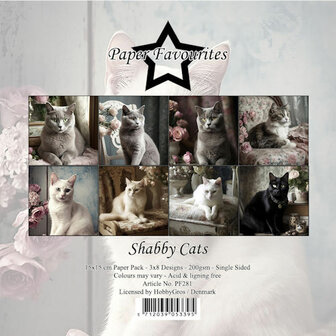 Paper pad 15x15cm Shabby Cats p/24vel