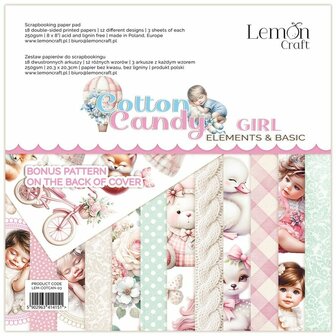 Paper pad 20x20cm Cotton Candy Girl p/18vel basic &amp; elements