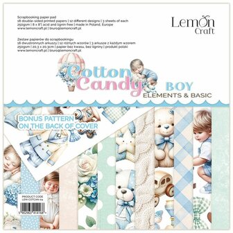 Paper pad 20x20cm Cotton Candy Boy p/18vel basic &amp; elements