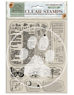 Clear stamp Secret Diary Create Happiness 14x18cm p/9st