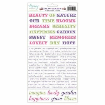 Stickers Lilac Garden Words 15x30.5cm p/vel
