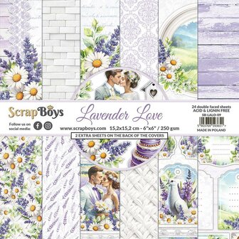 Paper pad 15x15cm Lavender Love p/24vel