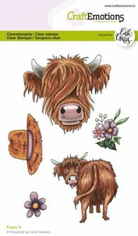 Clear stamps A6 cows 4 hooglander hoed p/st