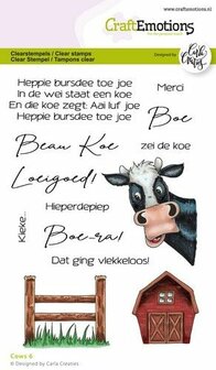 Clear stamps A6 cows 6 tekst p/st