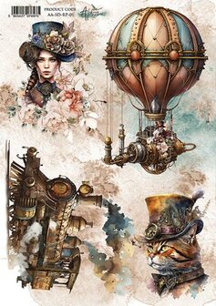 Rice Paper Steampunk dream vrouw A4 p/vel