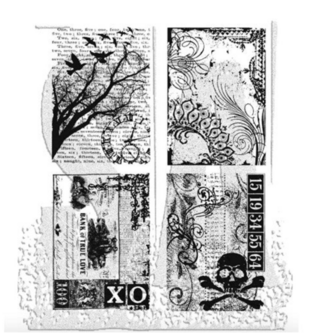 Rubber stamp Ornate Collages Tim Holtz 6.35x9cm p/st