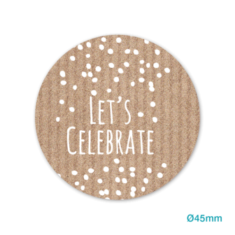 Sticker kraft let&acute;s celebrate 40mm p/20st wit