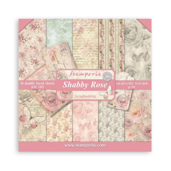 Paper pad 20x20cm Shabby Rose p/10vel