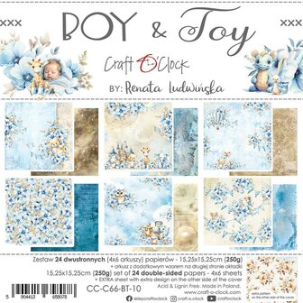 Paper pad 15.25x15.25cm Boy &amp; Toy p/24vel