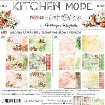 Mix Paper set 20.3x20.3cm Kitchen Mode p/24vel