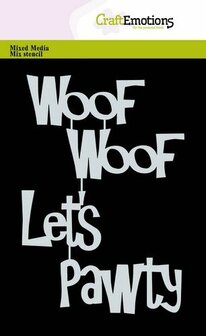 Mask stencil Woof Woof let&#039;s Pawty A6 p/st 