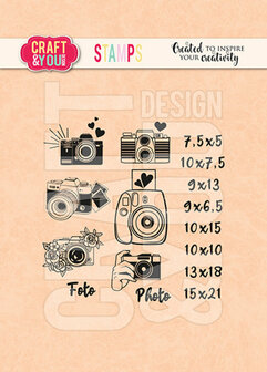 Clear stamp diverse soorten mini cameras set p/st