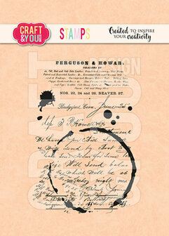 Clear stamp koffievlek coffee stain handwriting p/st
