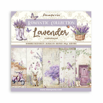 Paper pad 20x20cm Lavender p/10vel