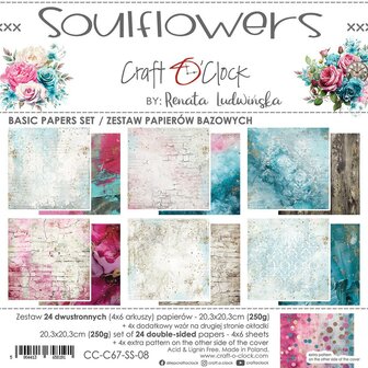 Basic Paper set 20.3x20.3cm Soul flowers p/24vel