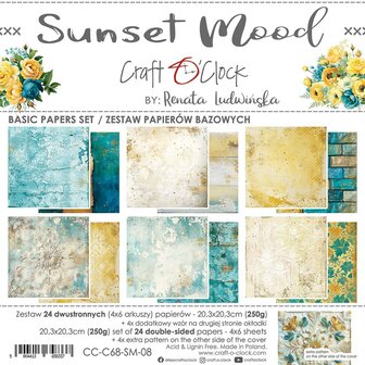 Basic Paper set 20.3x20.3cm Sunset Mood  p/24vel