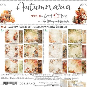 Mix Paper set 20.3x20.3cm Autumnaria p/24vel