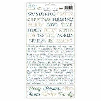 Stickers Christmas Blessings Words 15x30.5cm p/vel