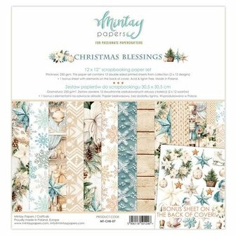 Paper pad 30.5x30.5cm Christmas Blessings p/12vel