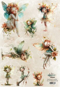 Rice Paper 2 Tales of Moss and Fern A4 (21x29.7cm) 25-30g A4 p/vel fairies