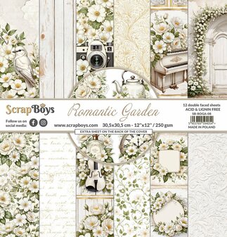 Paper pad 30.5x30.5cm Romantic Garden p/12vel