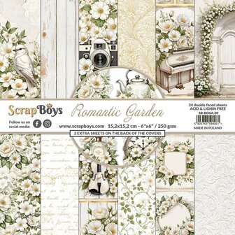 Paper pad 15x15cm ROMANTIC GARDEN p/24vel