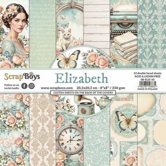 Paper pad 20.3x20.3cm ELIZABETH p/12vel