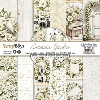 Paper pad 20.3x20.3cm ROMANTIC GARDEN p/12vel