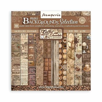 Paper pad 30.5x30.5cm Coffee and Chocolate p/10vel backgrounds