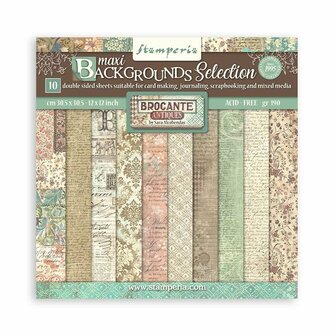 Paper pad 30.5x30.5cm Brocante Antiques p/10vel backgrounds