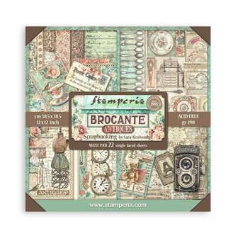 Paper pad 30.5x30.5cm Brocante Antiques p/10vel 