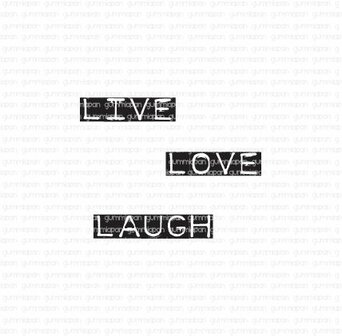 Stamp Live love laugh p/3st rubber unmounted