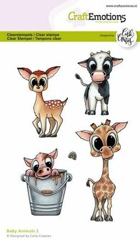 Clear stamps A6 Baby Animals 2 koe p/st