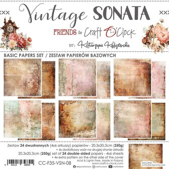 Basic Paper set 20.3x20.3cm Vintage Sonata p/24vel