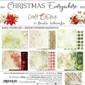 Basic Paper set 20.3x20.3cm Christmas Everywhere p/24vel