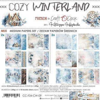 Mix Paper set 20.3x20.3cm Cozy Winterland p/24vel