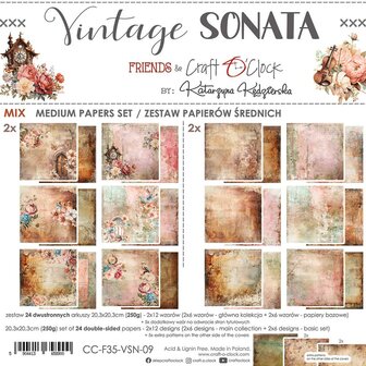 Mix Paper set 20.3x20.3cm Vintage Sonata p/24vel